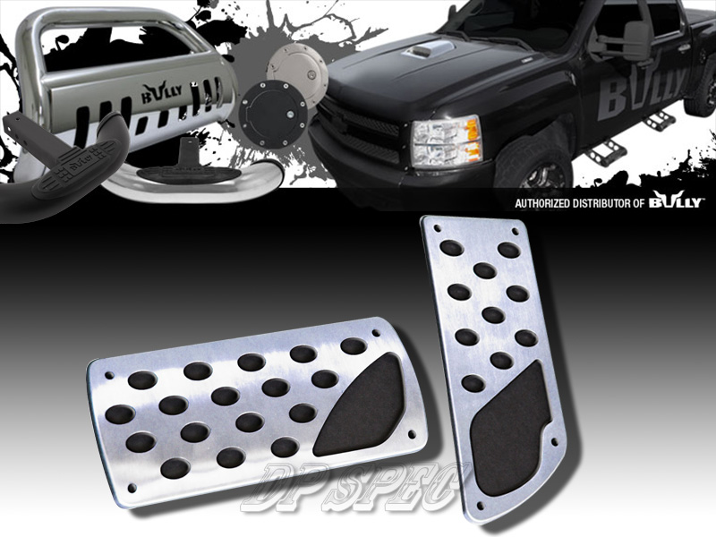 BULLY BRUSHED STAINLESS STEEL AUTOMATIC UNIVERSAL BRAKE GAS PEDAL PADS